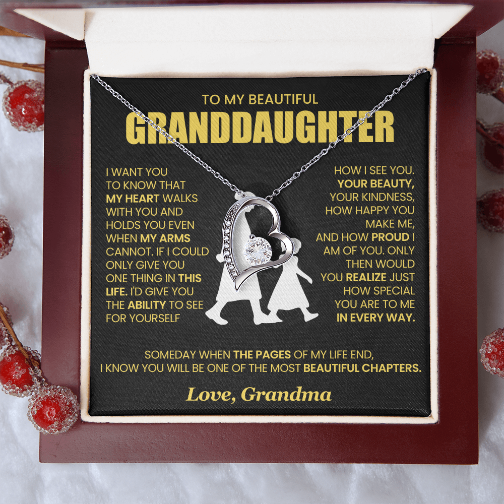 To My Granddaughter - From Grandma - Forever Love Necklace!