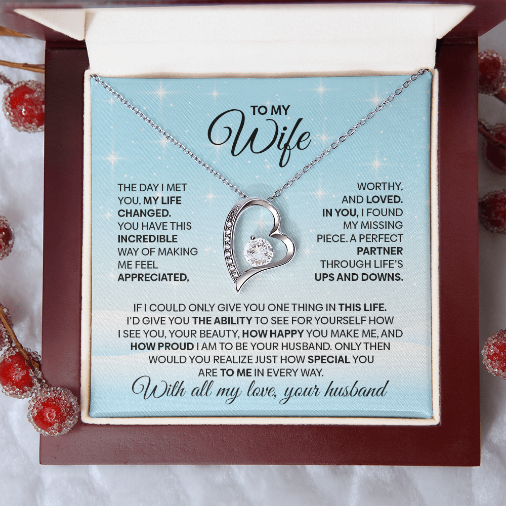 Forever Love Heart Pendant Necklace for Wife – A Message That Melts Her Heart