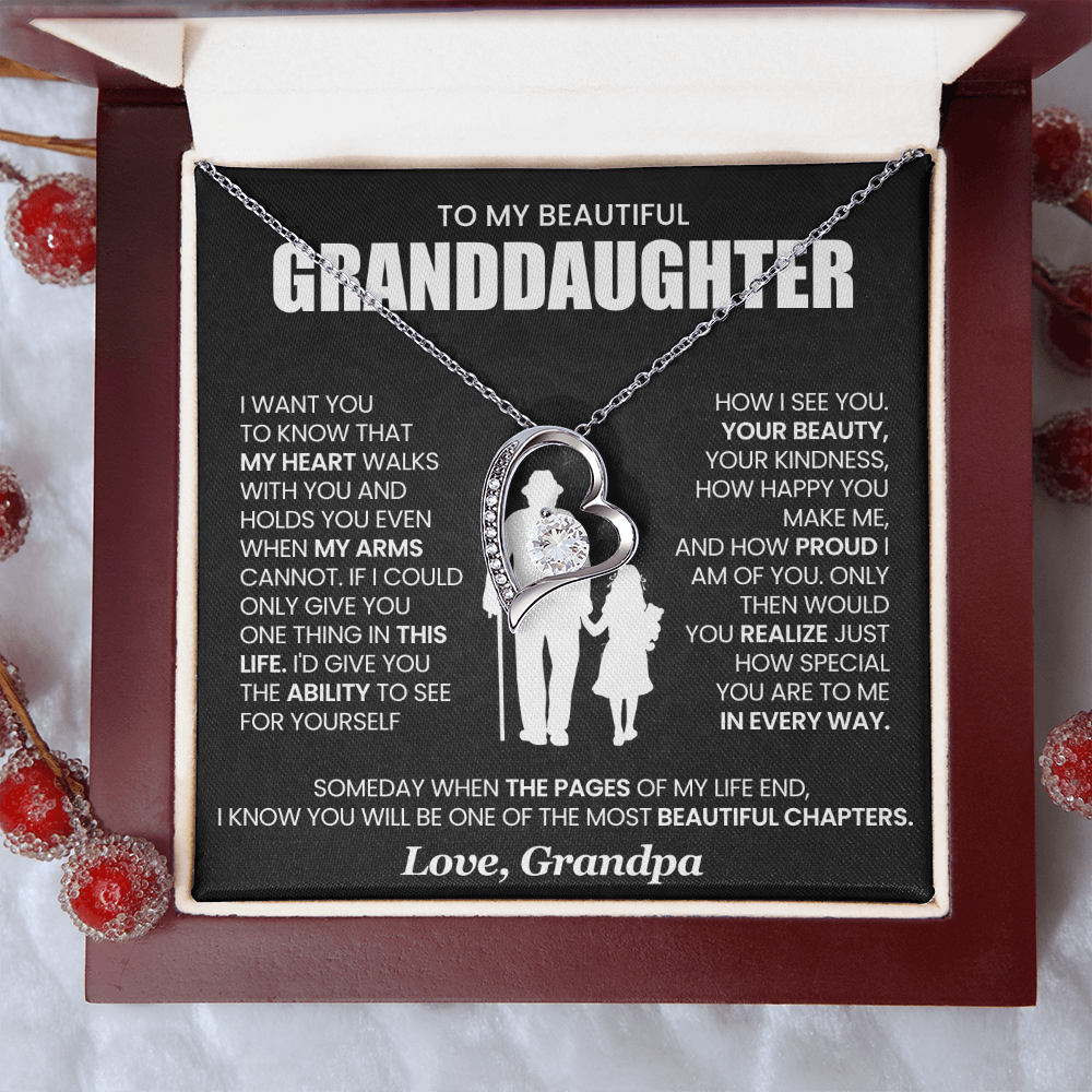 To My Granddaughter - From Grandpa - Forever Love Necklace!