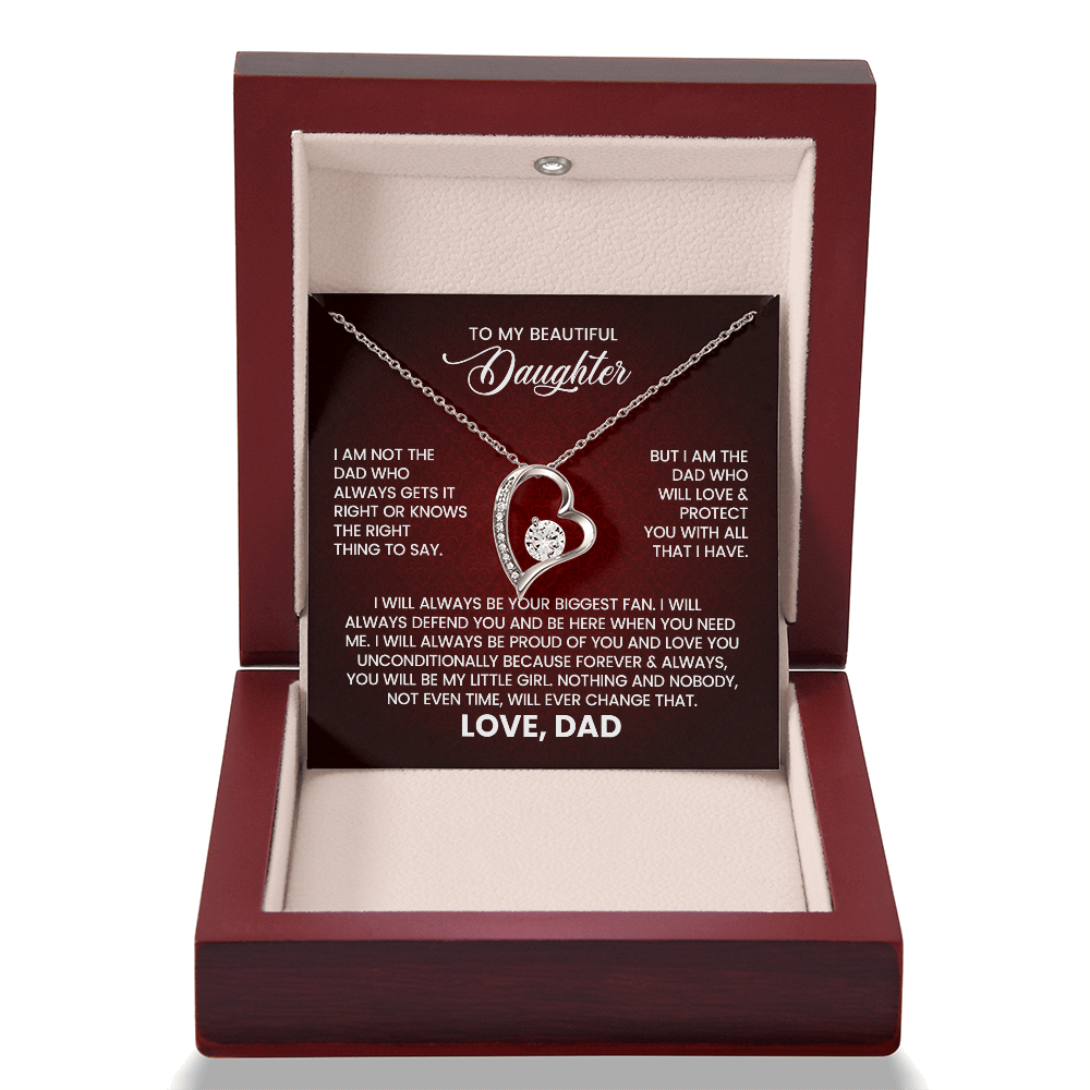 To My Beautiful Daughter – Love From Dad Forever Love Necklace