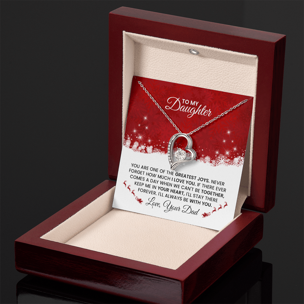 To My Daughter – Christmas Forever Love Knot Necklace from Dad (Christmas Edition)