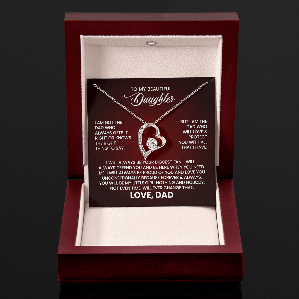 To My Beautiful Daughter – Love From Dad Forever Love Necklace