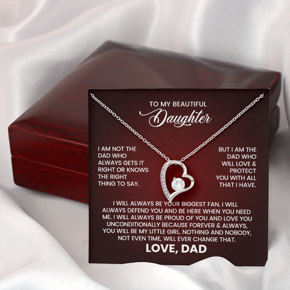 To My Beautiful Daughter – Love From Dad Forever Love Necklace