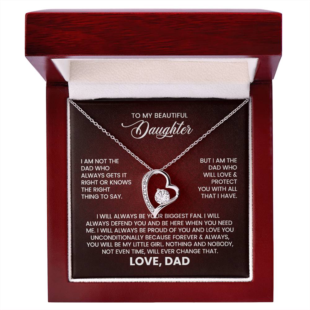 To My Beautiful Daughter – Love From Dad Forever Love Necklace
