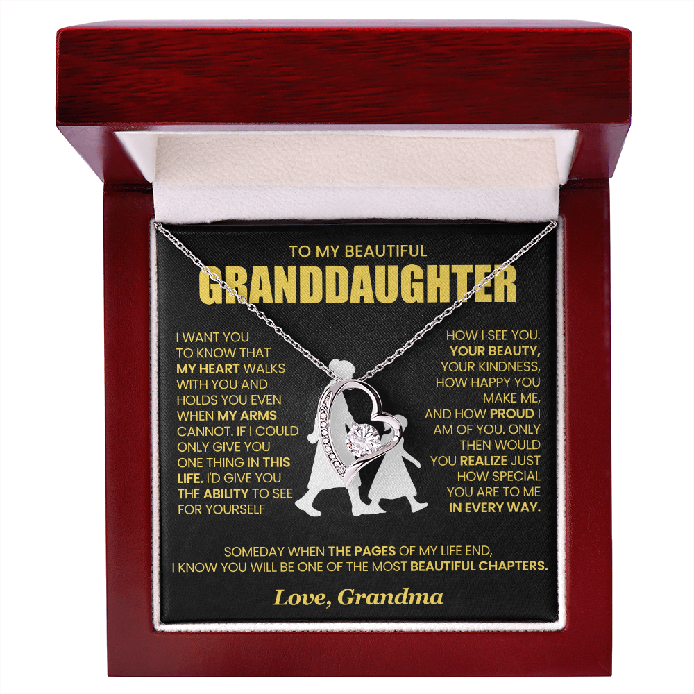 To My Granddaughter - From Grandma - Forever Love Necklace!