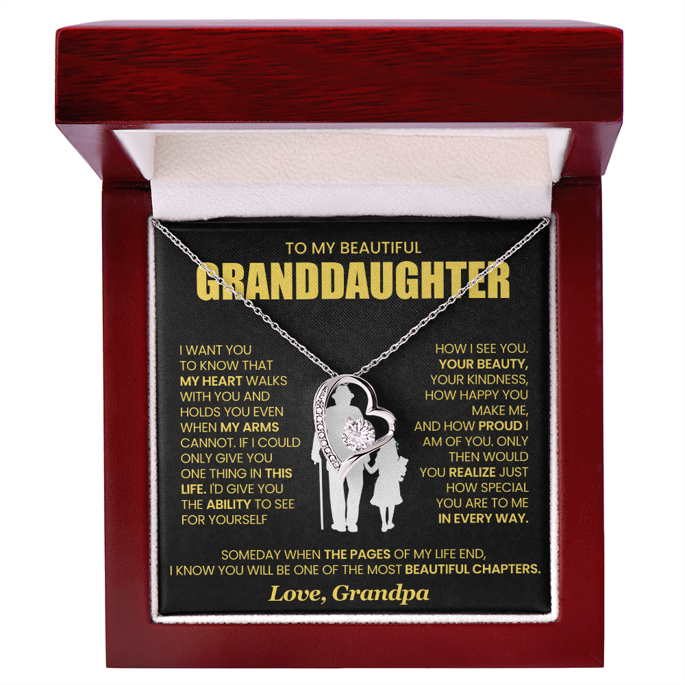 To My Granddaughter - From Grandpa - Forever Love Necklace!