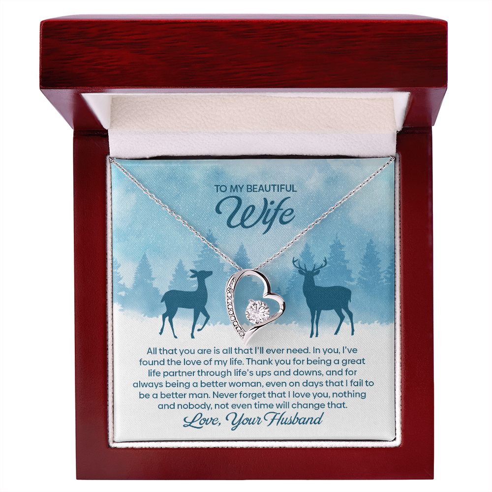 To My Beautiful Wife – Winter Forest Forever Love Necklace !