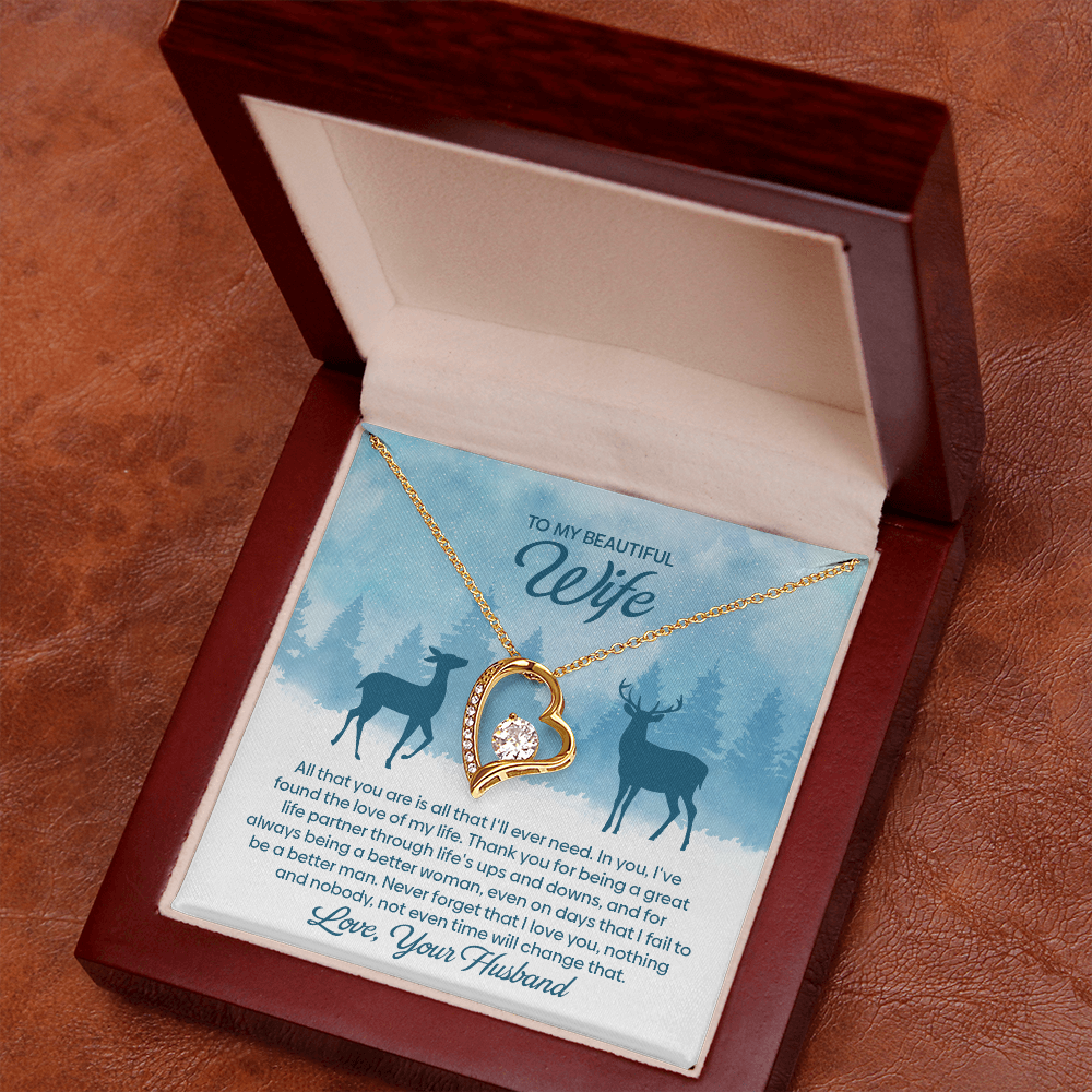 To My Beautiful Wife – Winter Forest Forever Love Necklace !
