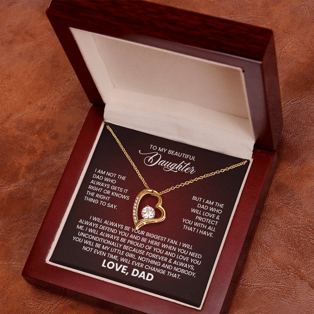 To My Beautiful Daughter – Love From Dad Forever Love Necklace