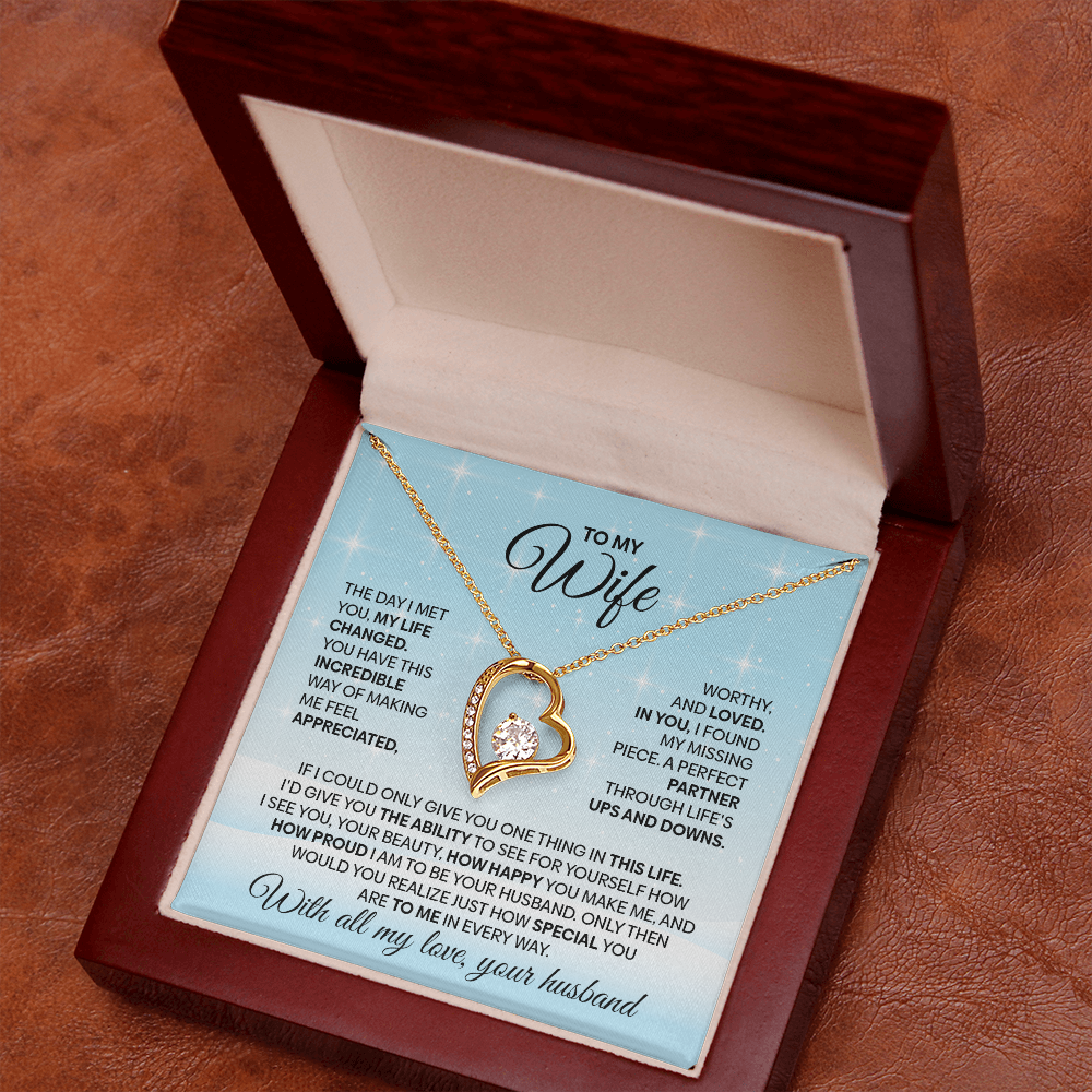 Forever Love Heart Pendant Necklace for Wife – A Message That Melts Her Heart