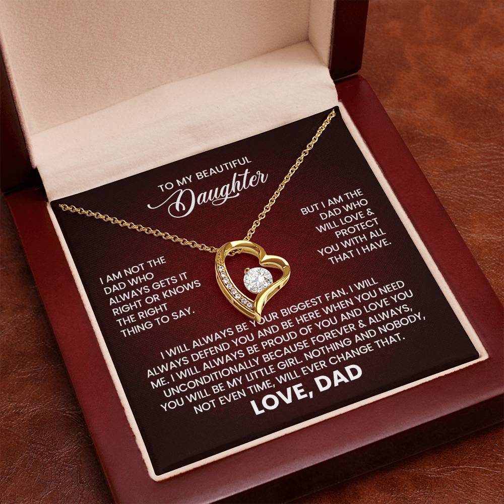 To My Beautiful Daughter – Love From Dad Forever Love Necklace