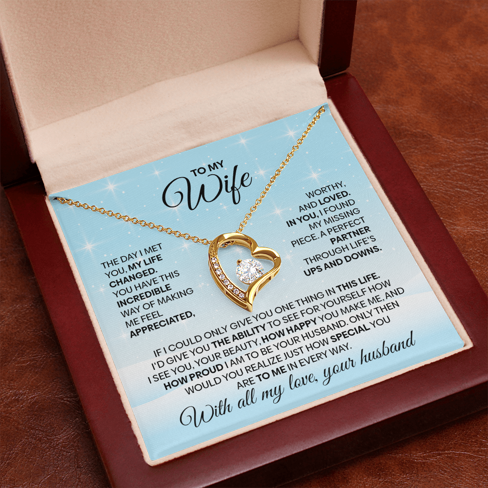 Forever Love Heart Pendant Necklace for Wife – A Message That Melts Her Heart