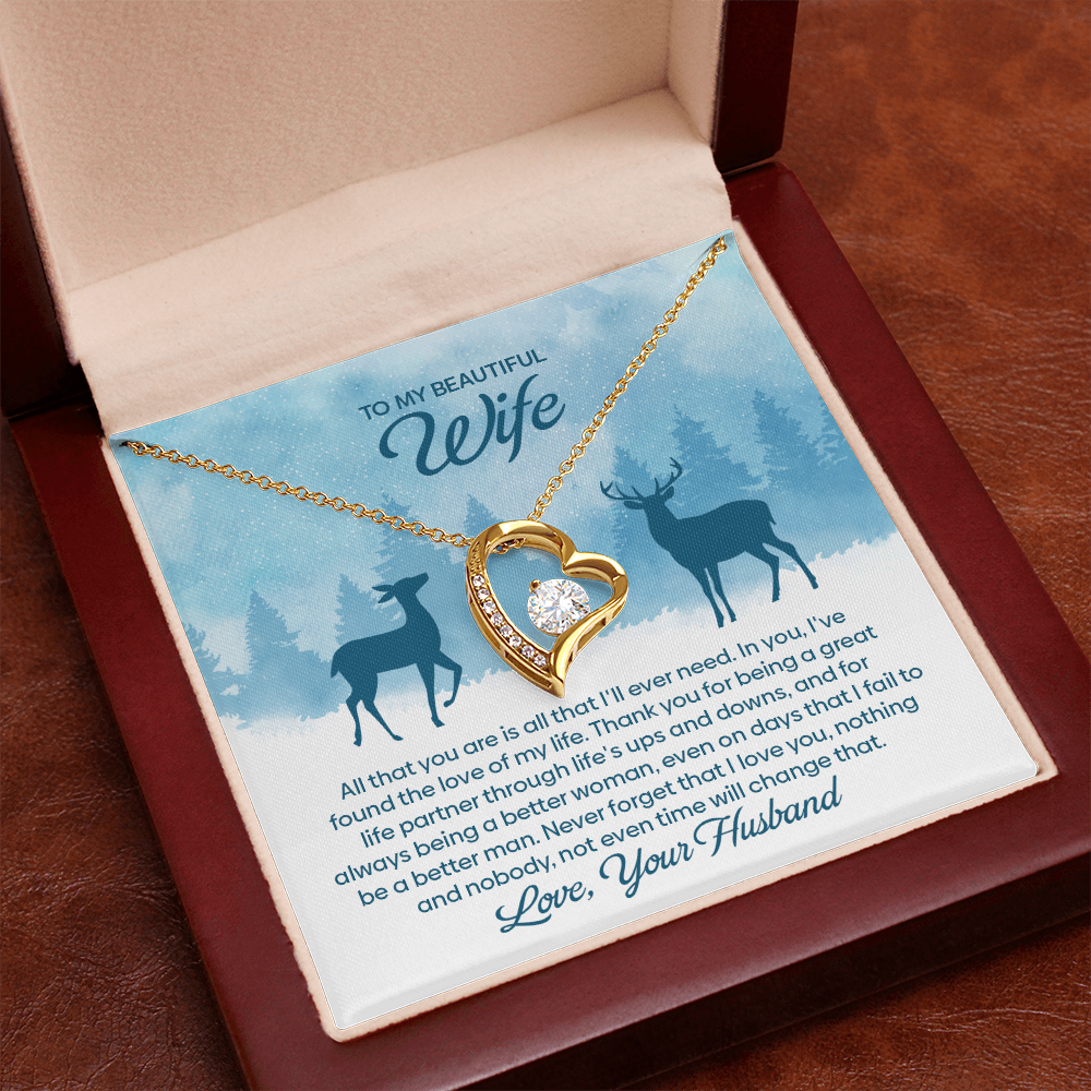 To My Beautiful Wife – Winter Forest Forever Love Necklace !