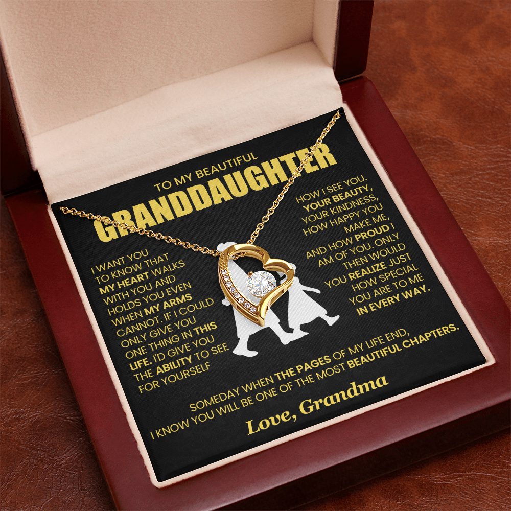 To My Granddaughter - From Grandma - Forever Love Necklace!