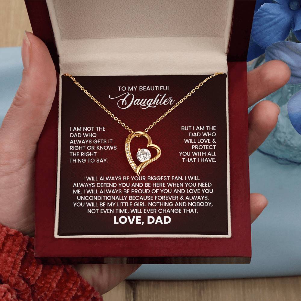 To My Beautiful Daughter – Love From Dad Forever Love Necklace