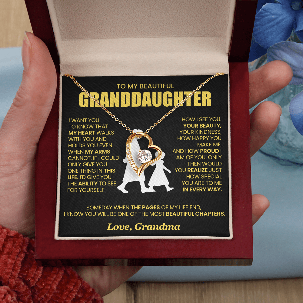 To My Granddaughter - From Grandma - Forever Love Necklace!