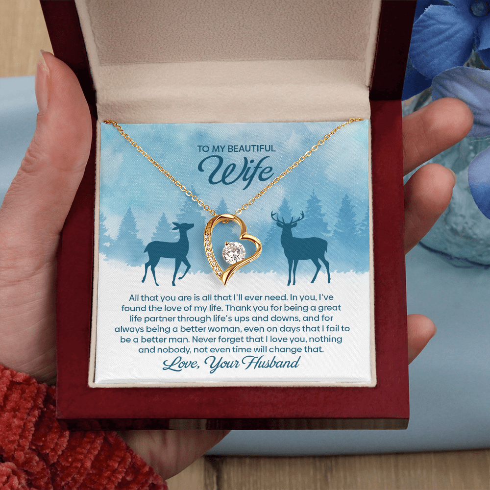 To My Beautiful Wife – Winter Forest Forever Love Necklace !