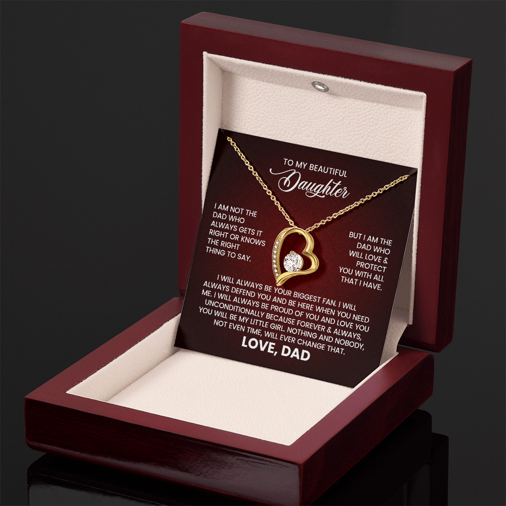 To My Beautiful Daughter – Love From Dad Forever Love Necklace