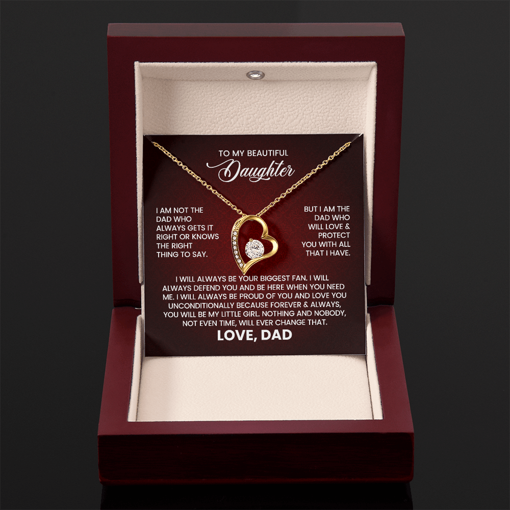 To My Beautiful Daughter – Love From Dad Forever Love Necklace