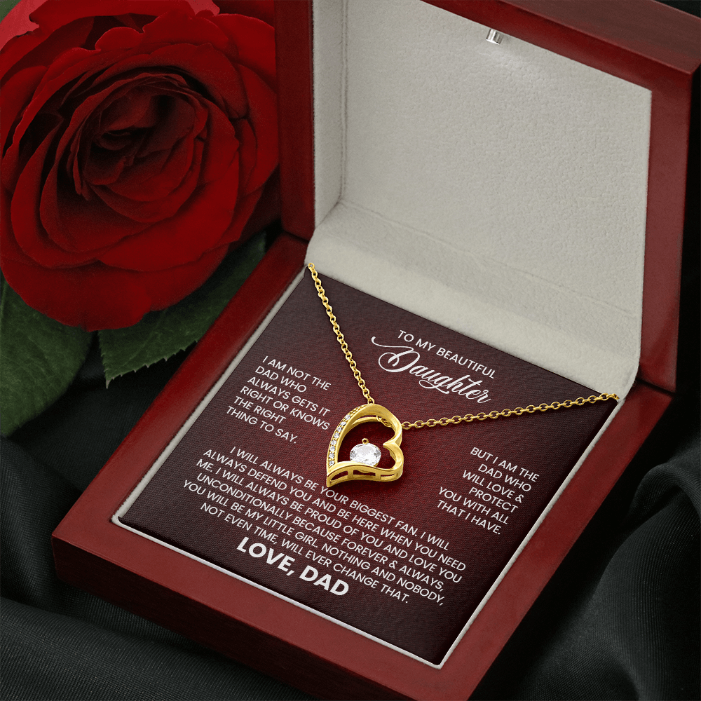 To My Beautiful Daughter – Love From Dad Forever Love Necklace