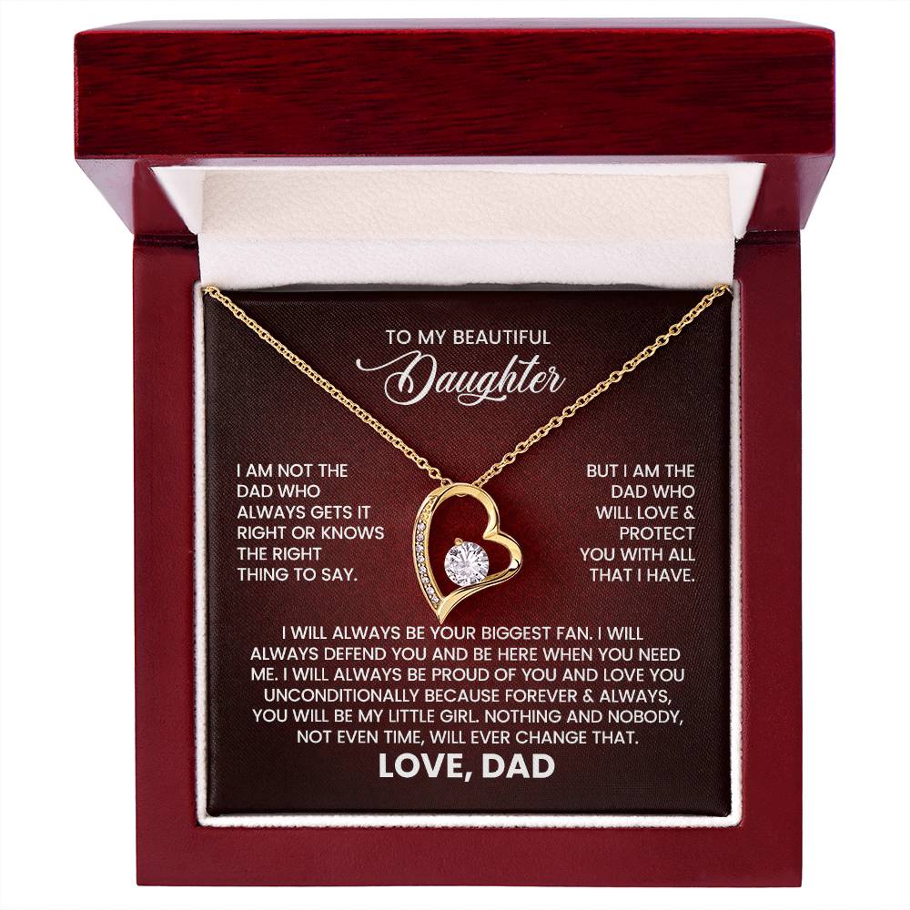 To My Beautiful Daughter – Love From Dad Forever Love Necklace