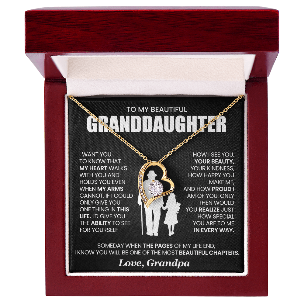 To My Granddaughter - From Grandpa - Forever Love Necklace!