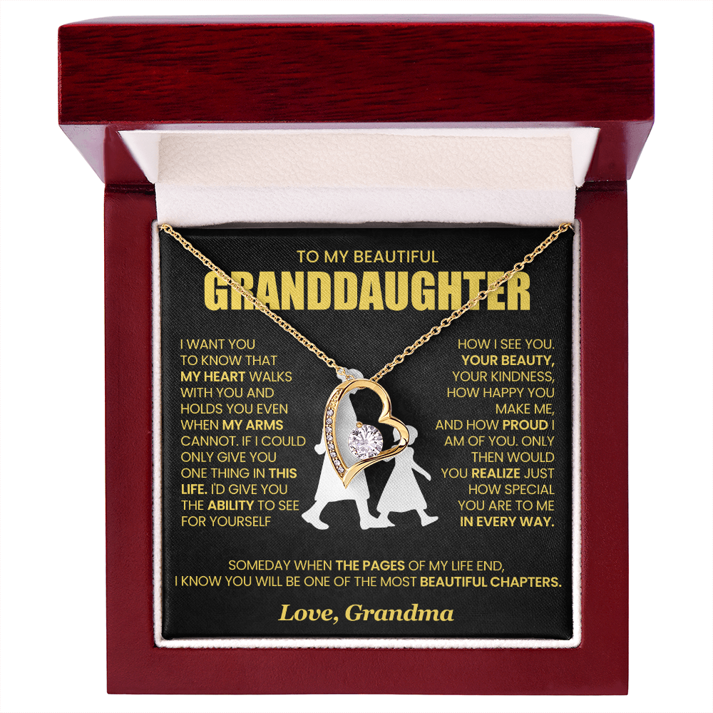 To My Granddaughter - From Grandma - Forever Love Necklace!