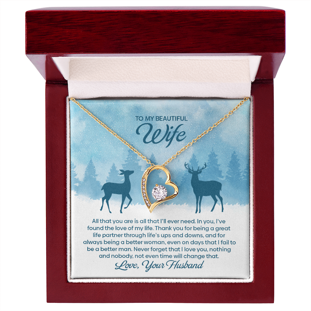 To My Beautiful Wife – Winter Forest Forever Love Necklace !