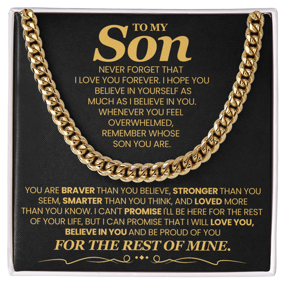 To My Son For Years  I've Watched You Grow - Cuban Link Chain Necklace!