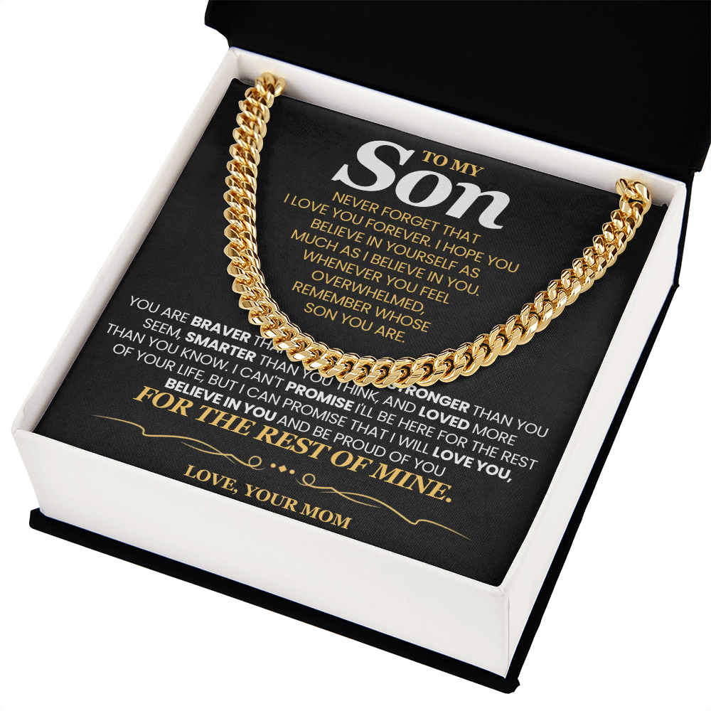 To My Son For Years I've Watched You Grow - Cuban Link Chain Necklace!- Mom