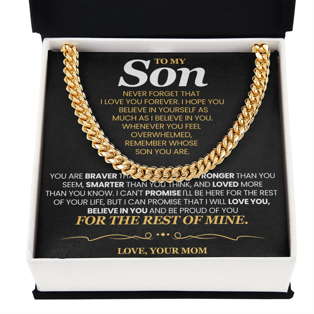 To My Son For Years I've Watched You Grow - Cuban Link Chain Necklace!- Mom