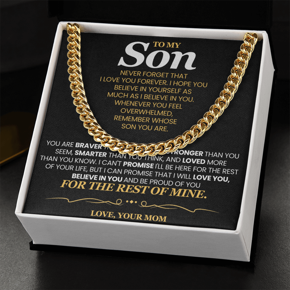 To My Son For Years I've Watched You Grow - Cuban Link Chain Necklace!- Mom