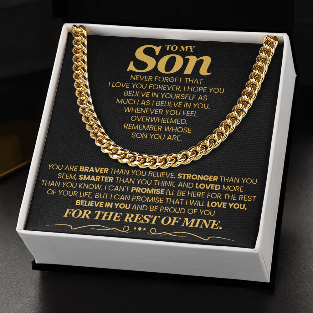 To My Son For Years  I've Watched You Grow - Cuban Link Chain Necklace!