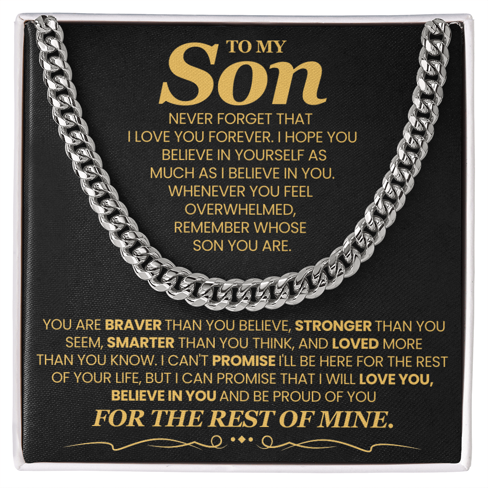 To My Son For Years  I've Watched You Grow - Cuban Link Chain Necklace!