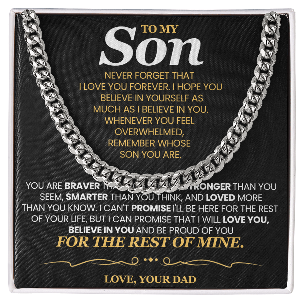 To My Son For Years I've Watched You Grow - Cuban Link Chain Necklace!