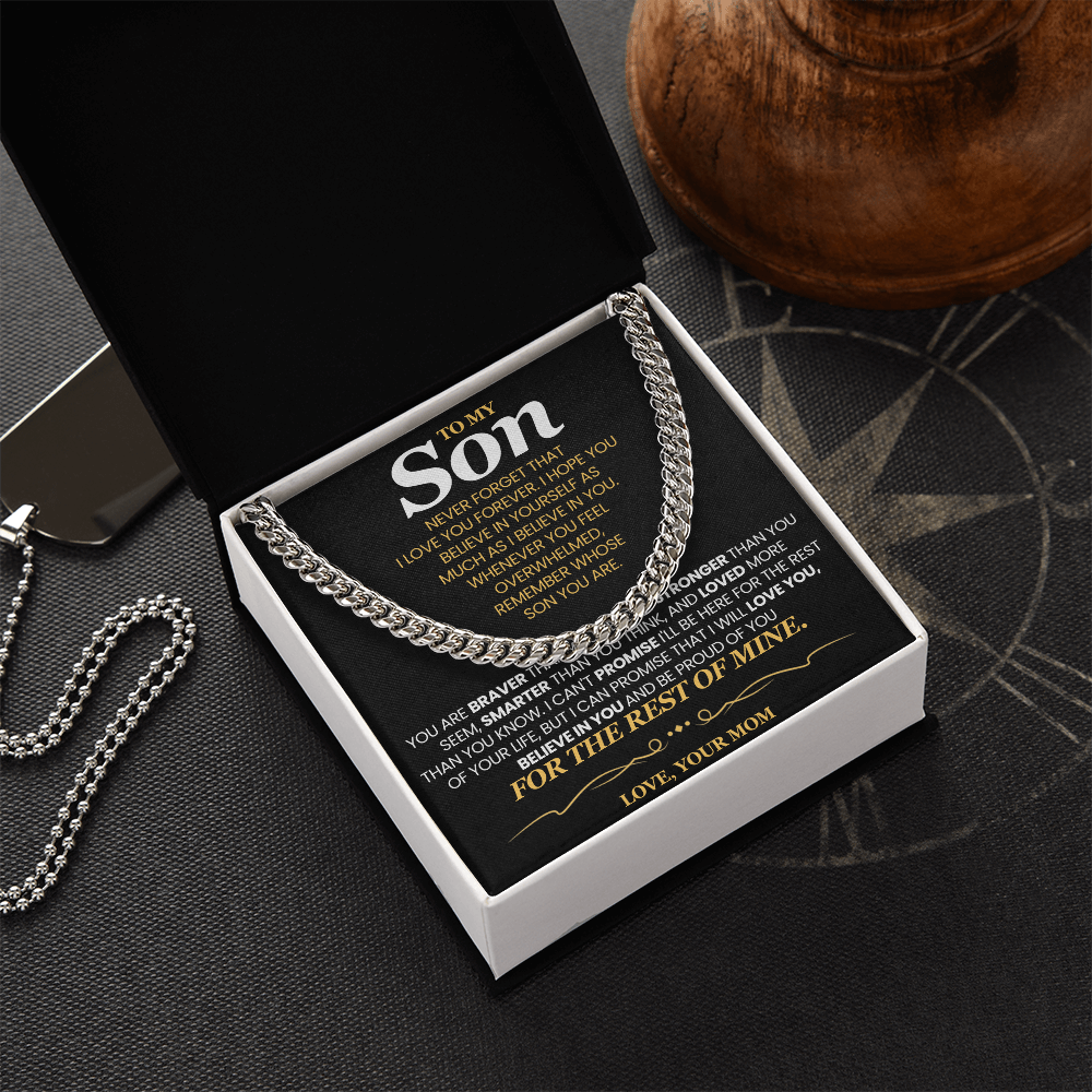 To My Son For Years I've Watched You Grow - Cuban Link Chain Necklace!- Mom