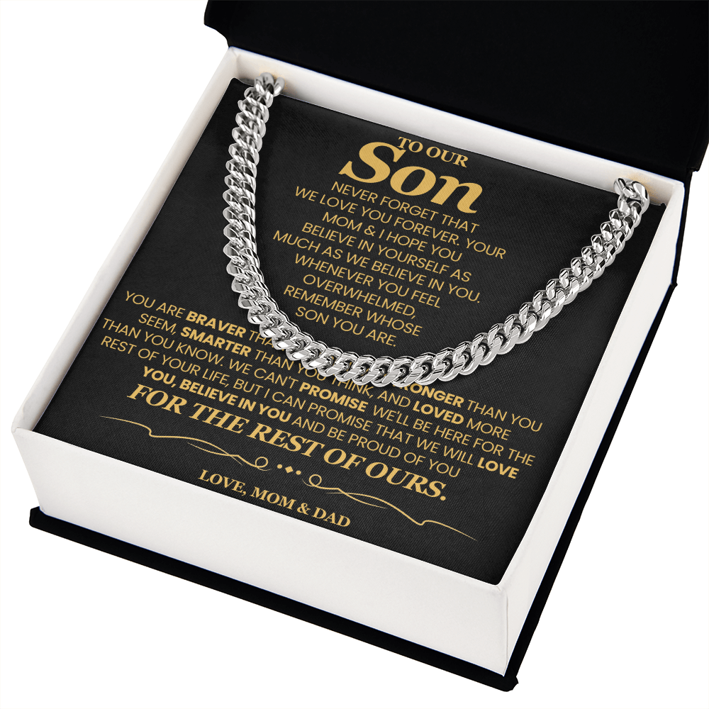 To Our Son For Years We've Watched You Grow - Cuban Link Chain Necklace!