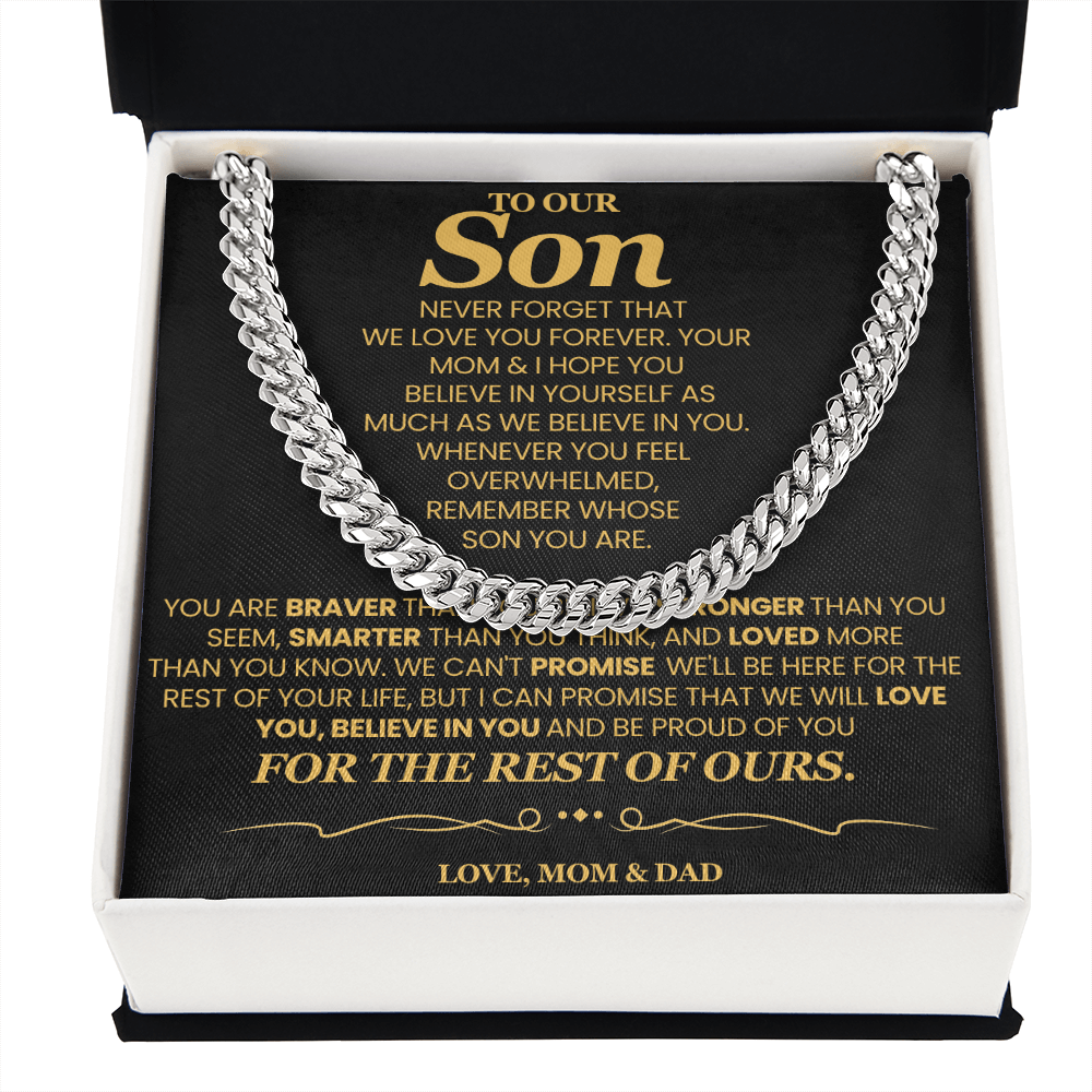 To Our Son For Years We've Watched You Grow - Cuban Link Chain Necklace!