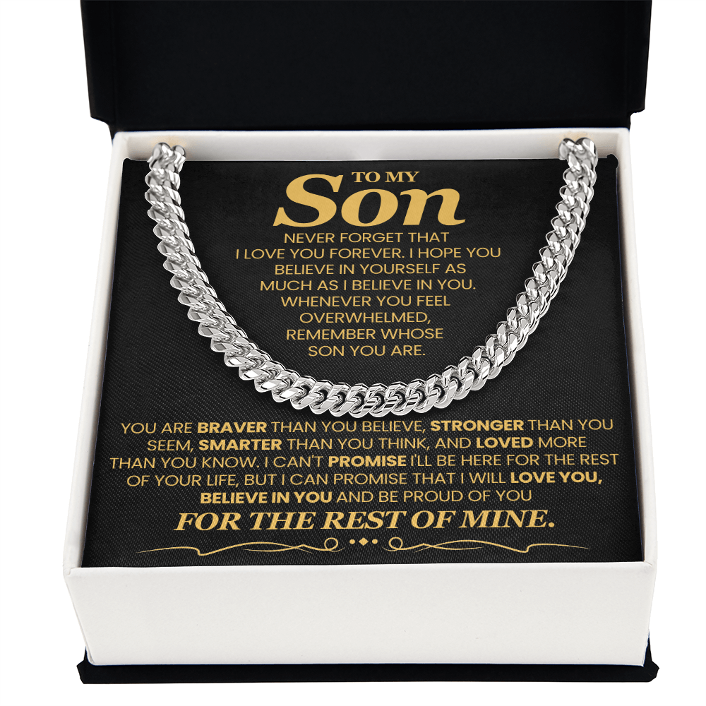 To My Son For Years  I've Watched You Grow - Cuban Link Chain Necklace!