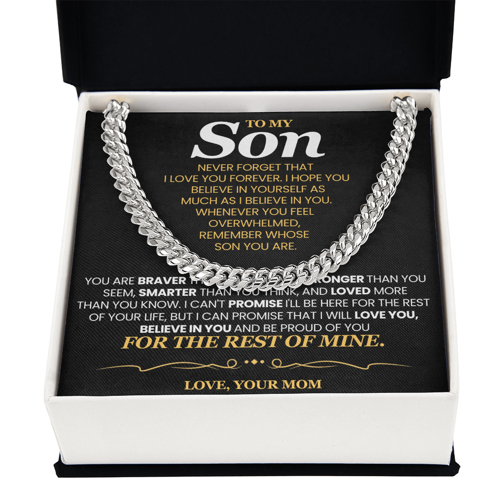 To My Son For Years I've Watched You Grow - Cuban Link Chain Necklace!- Mom