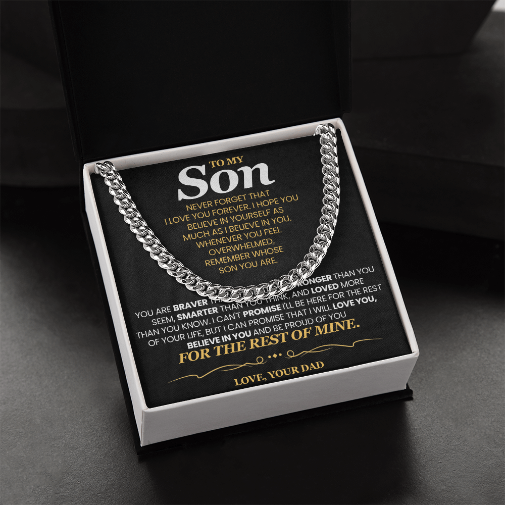 To My Son For Years I've Watched You Grow - Cuban Link Chain Necklace!