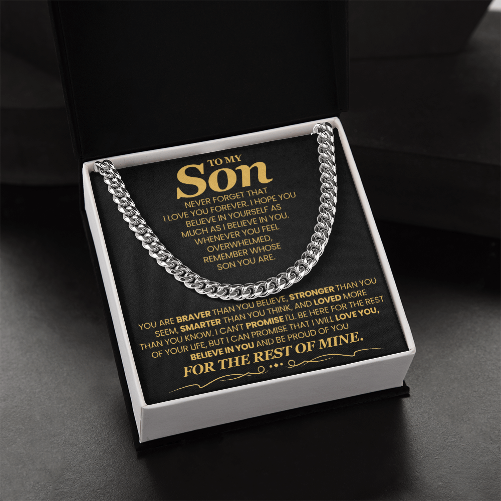To My Son For Years  I've Watched You Grow - Cuban Link Chain Necklace!