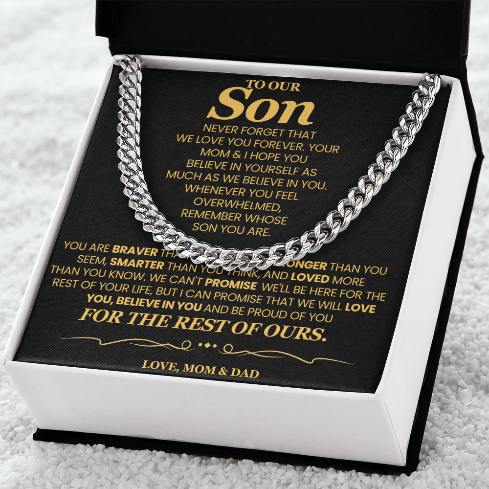 To Our Son For Years We've Watched You Grow - Cuban Link Chain Necklace!