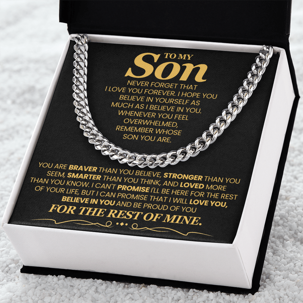 To My Son For Years  I've Watched You Grow - Cuban Link Chain Necklace!