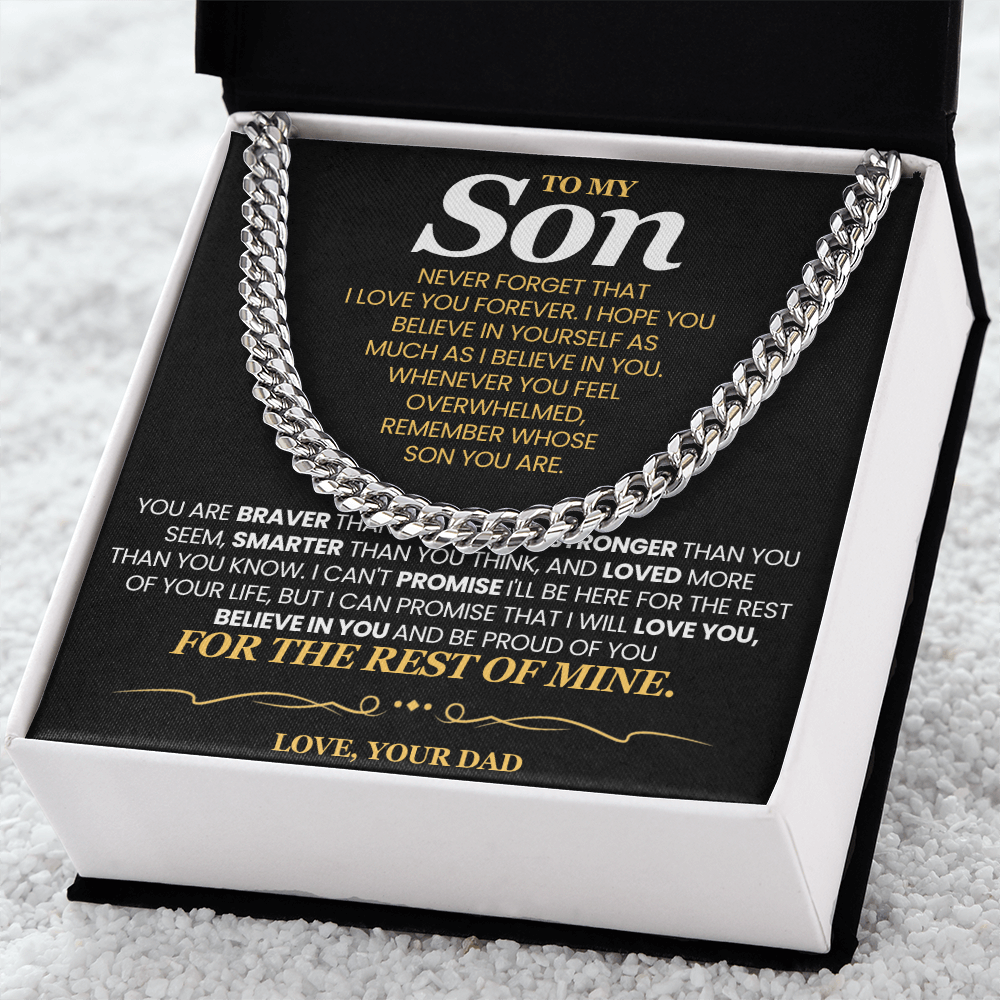 To My Son For Years I've Watched You Grow - Cuban Link Chain Necklace!