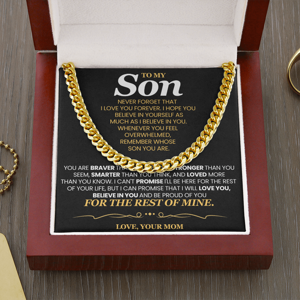 To My Son For Years I've Watched You Grow - Cuban Link Chain Necklace!- Mom