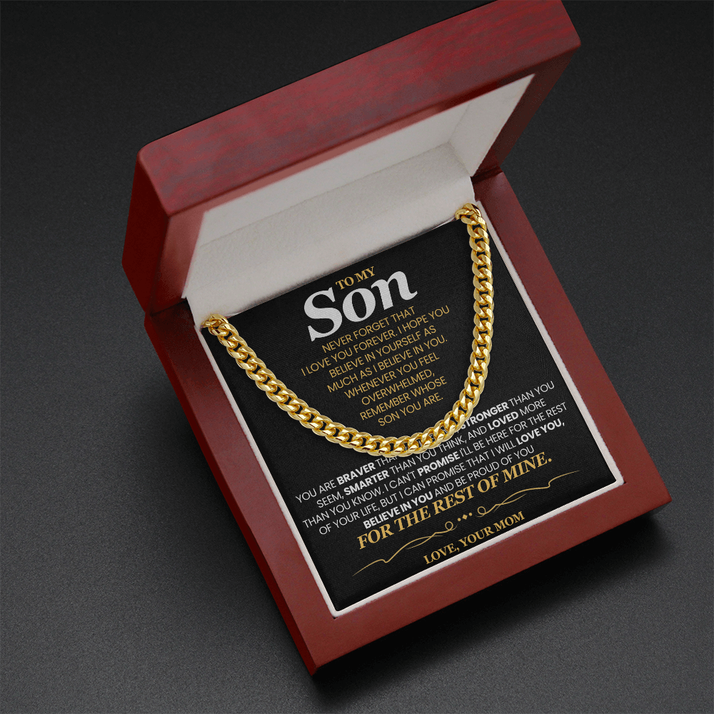 To My Son For Years I've Watched You Grow - Cuban Link Chain Necklace!- Mom