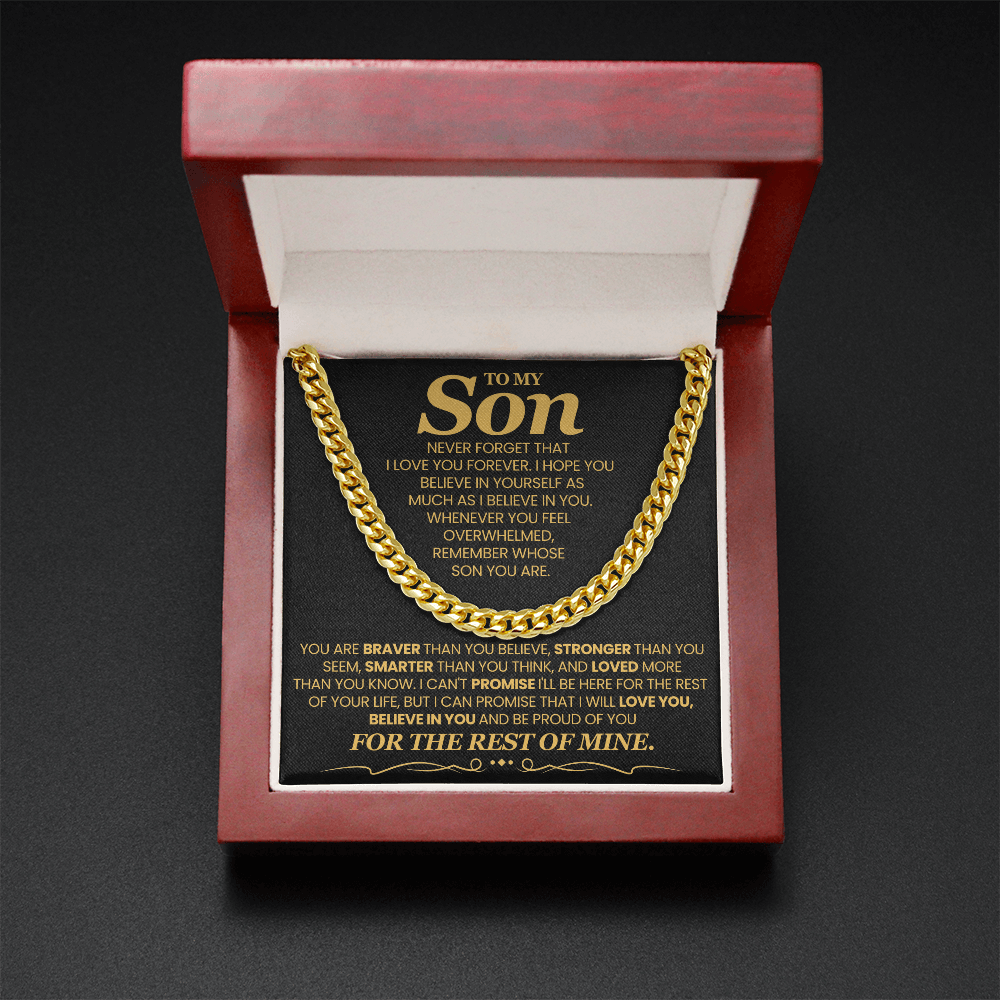 To My Son For Years  I've Watched You Grow - Cuban Link Chain Necklace!