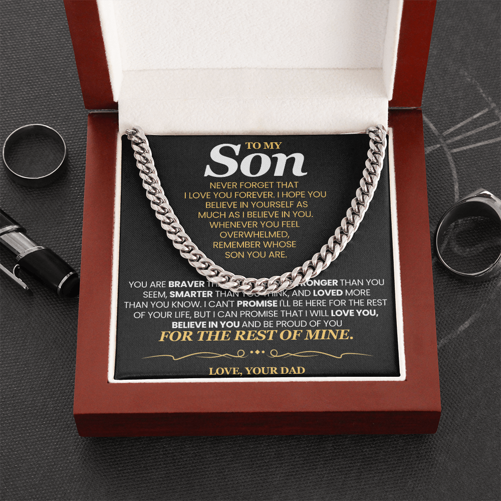 To My Son For Years I've Watched You Grow - Cuban Link Chain Necklace!