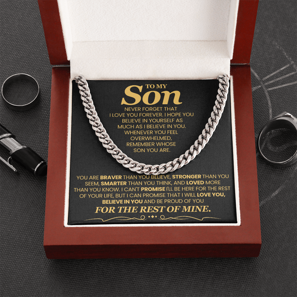 To My Son For Years  I've Watched You Grow - Cuban Link Chain Necklace!